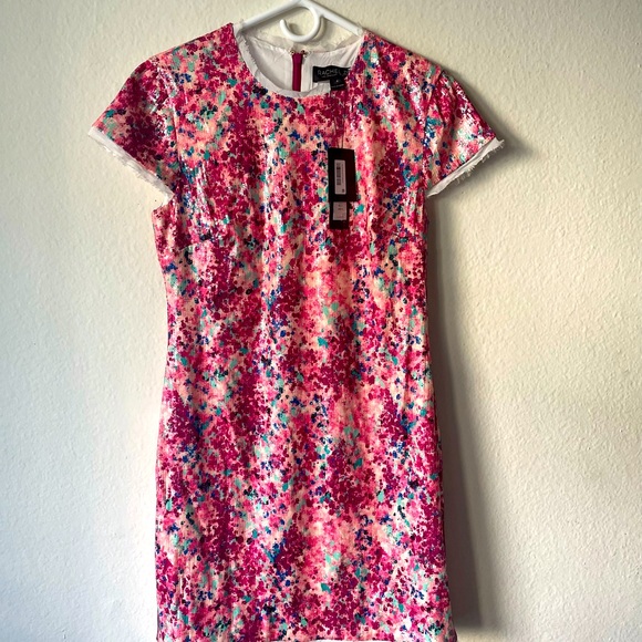 RACHEL ZOE “Lili” Pink Sequin Chiffon-trimmed Crepe Mini Dress - Picture 4 of 12